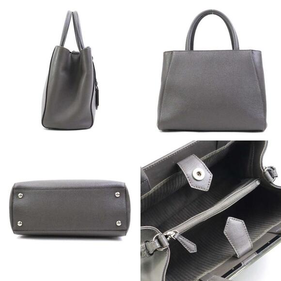 FENDI Gray Leather Shoulder Bag - Picture 2 of 5